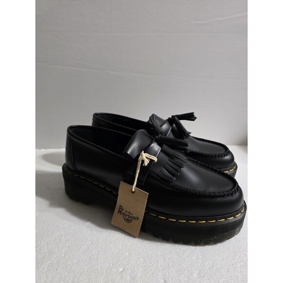 Dr Martens Adrian Quad Shoes Men\'s 10 W 11 Smooth Black Tassel Loafer  Platform main image 13